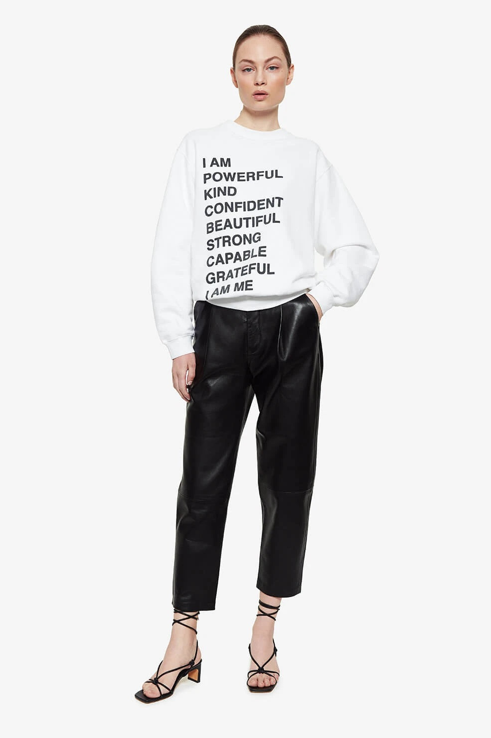 Anine Bing - Ramona Sweatshirt Empowerment in White