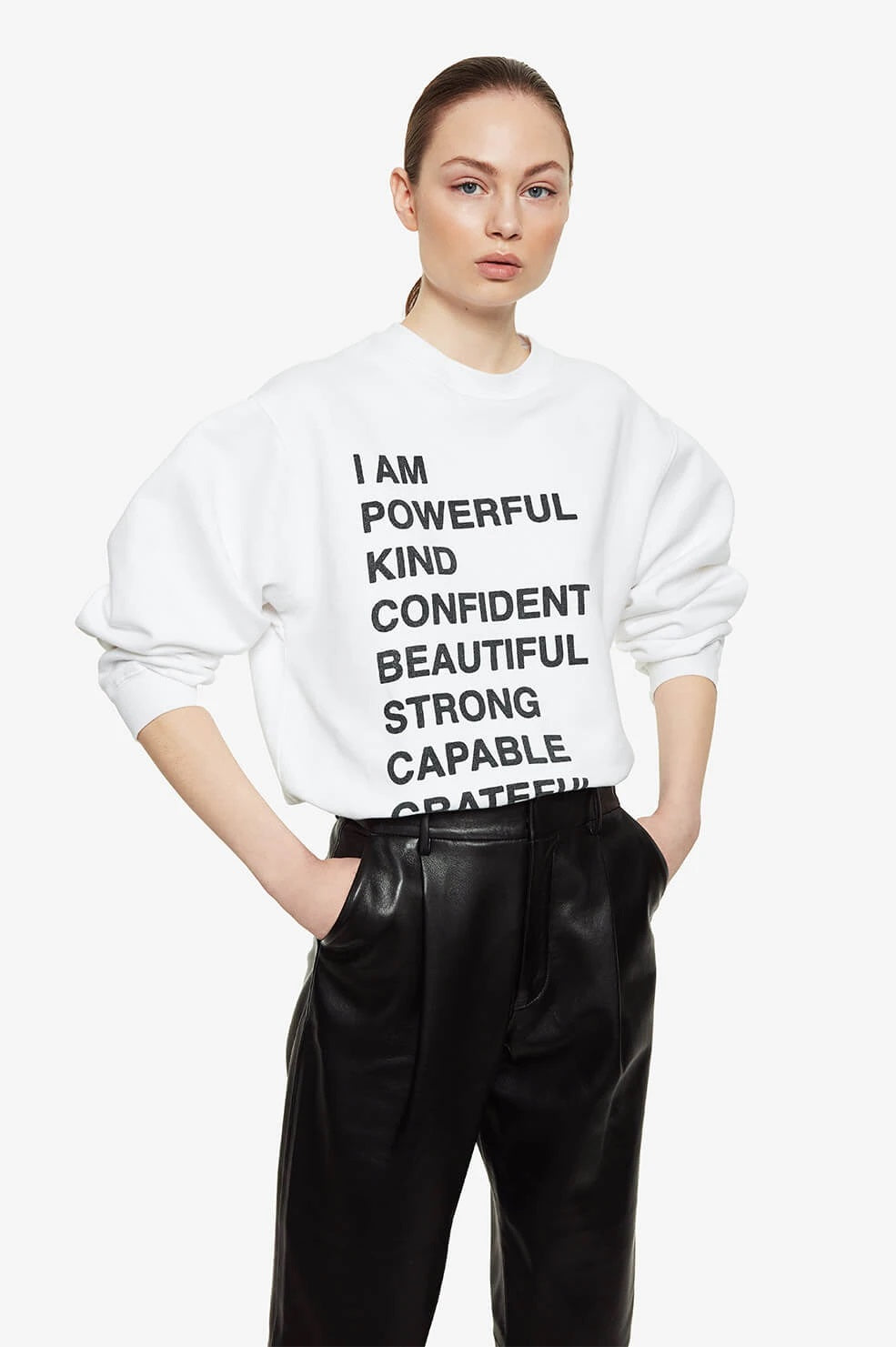 Anine Bing - Ramona Sweatshirt Empowerment in White
