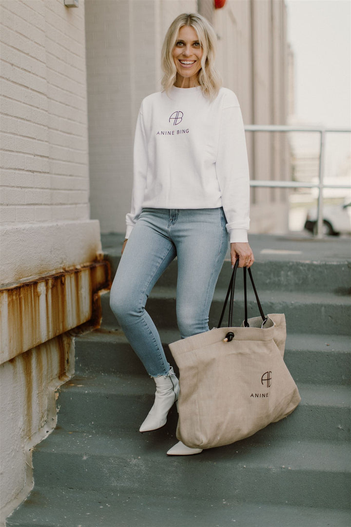 Anine Bing - Ramona Sweatshirt Monogram in White