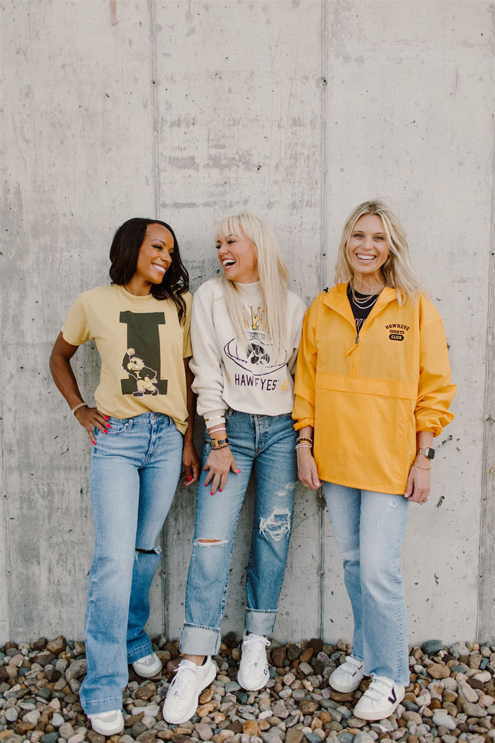 Retro Sport - University of Iowa 'I' Tee in Gold Tee