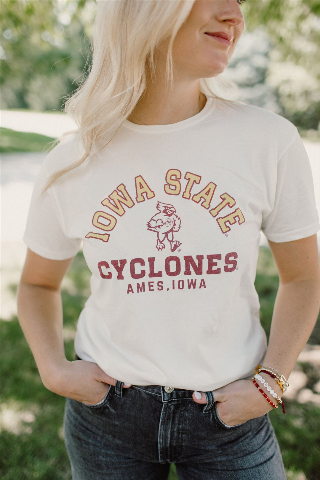 Retro Sport x Blond Genius - Iowa State Cyclones Crewneck Tee in Antique White Tops