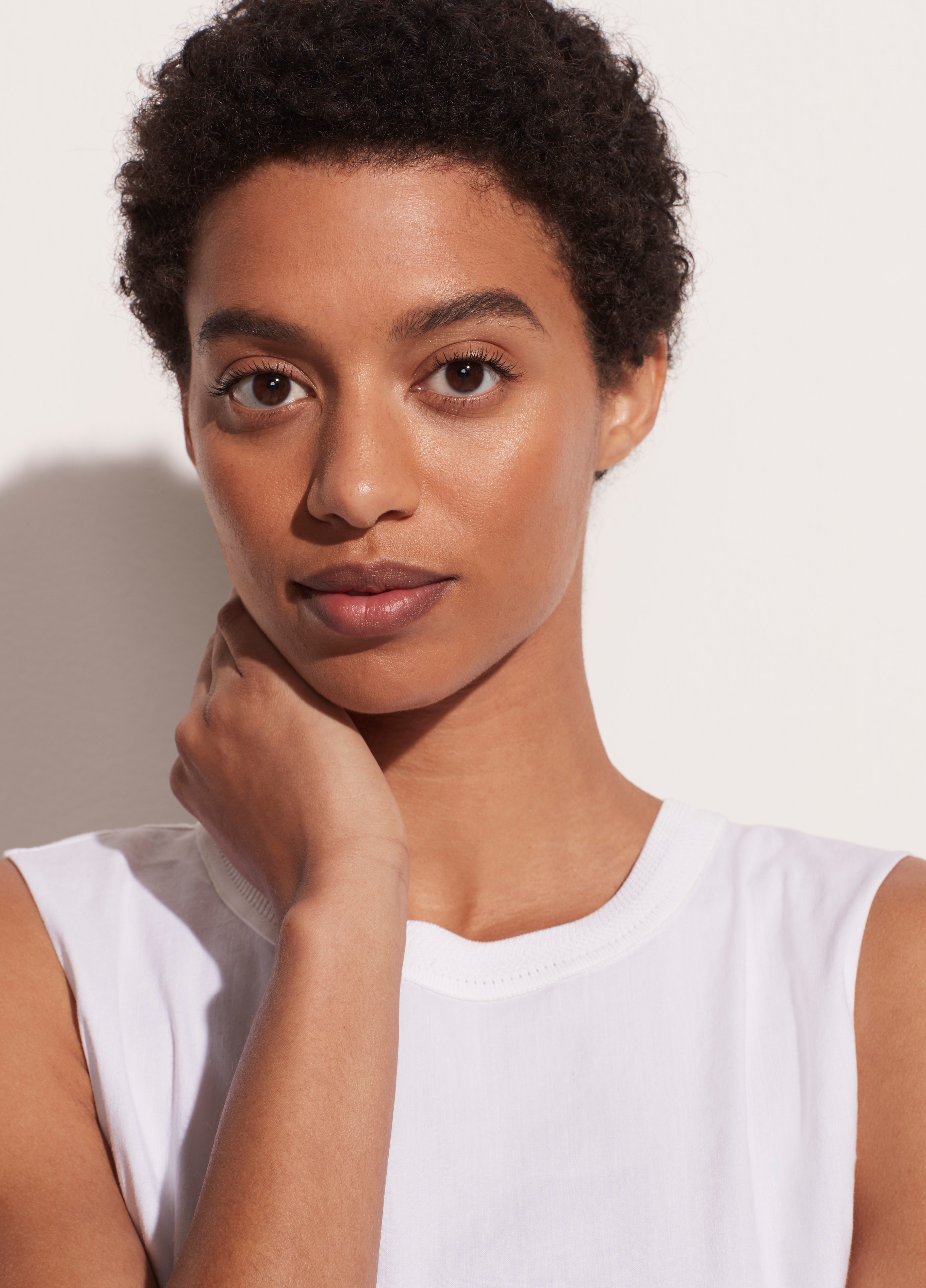 Vince - Rib Trim Linen Shell Tank in Optic White – Blond Genius