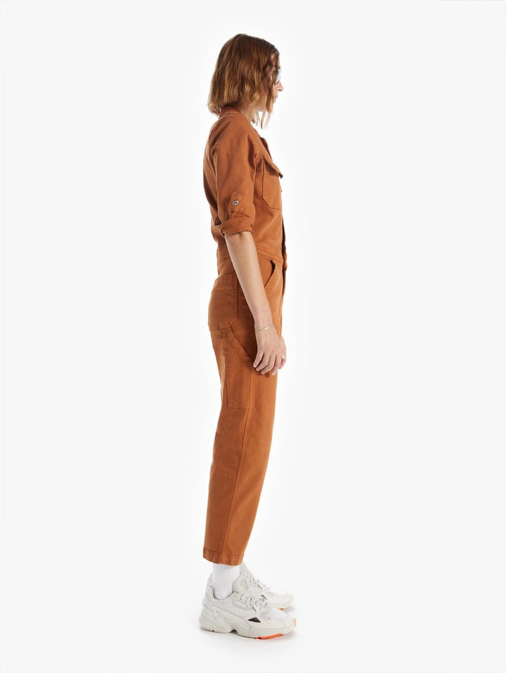 Mother - The Fixer Jumpsuit in Leather Brown