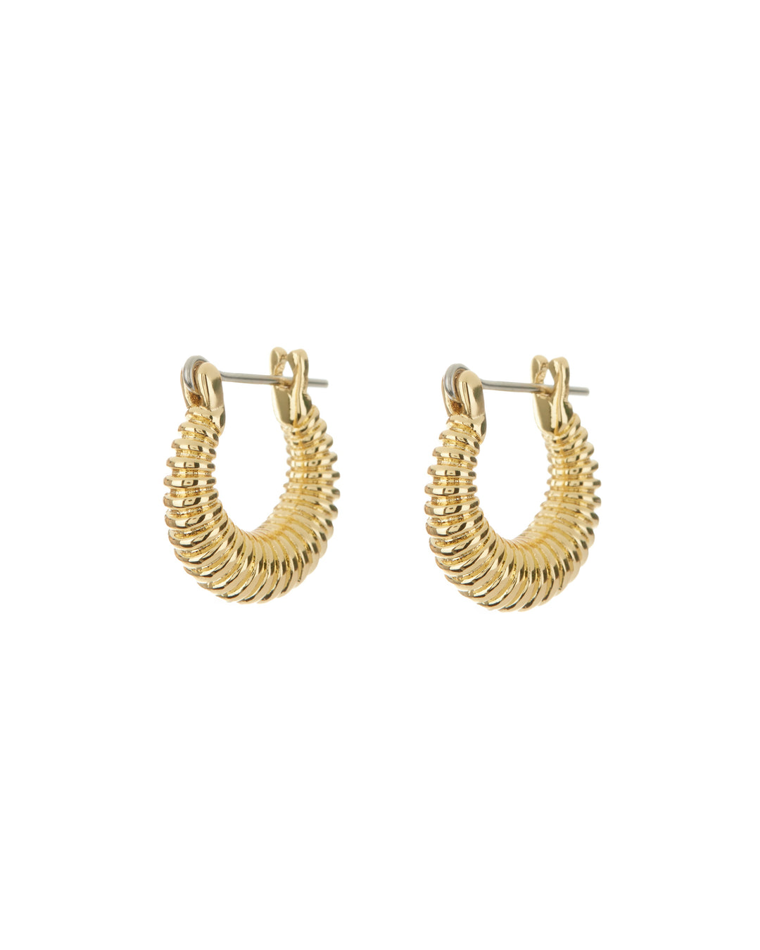 LUV AJ - Ridged Mini Martina Hoops in Gold