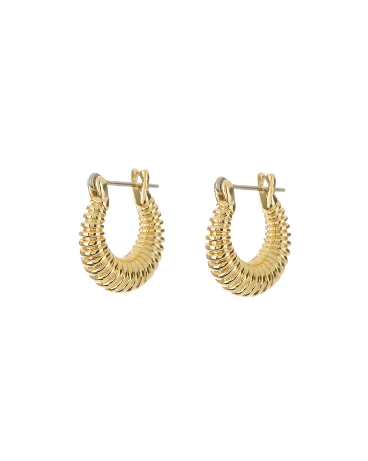 LUV AJ - Ridged Mini Martina Hoops in Gold
