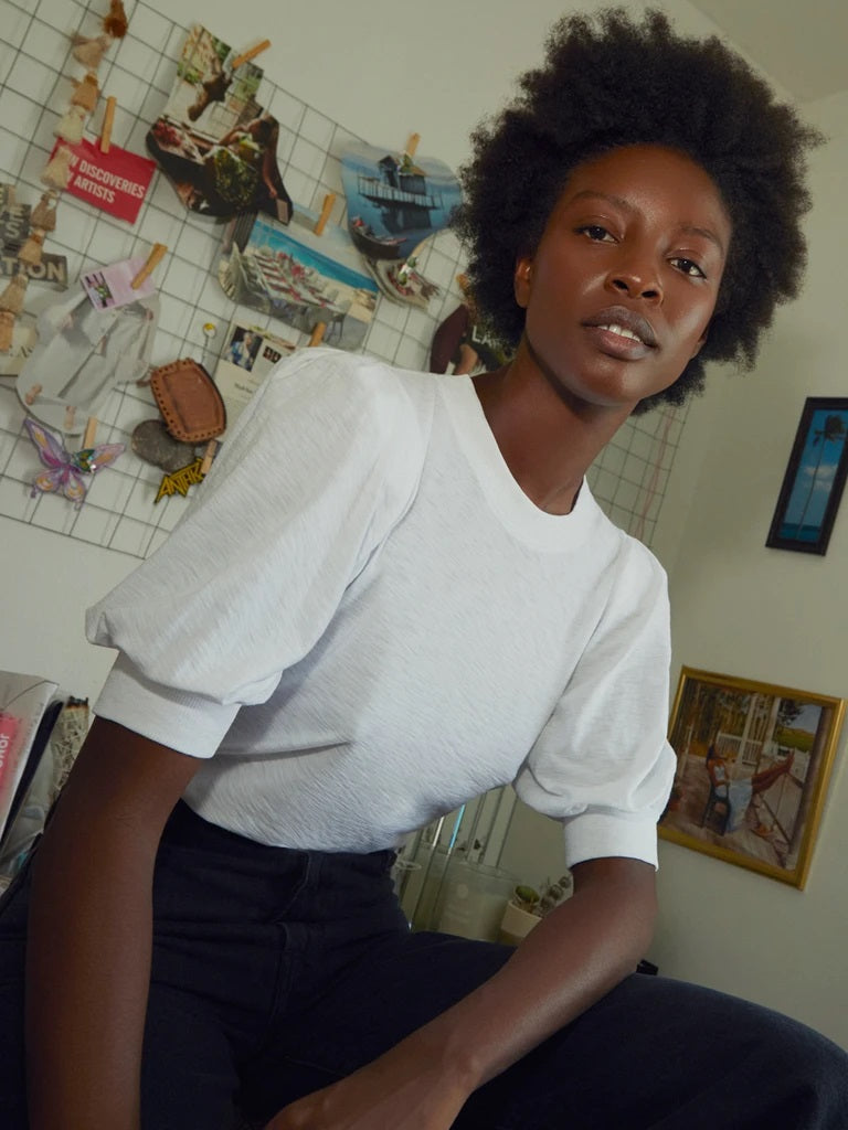 Nation LTD - Rimma Exaggerated Sleeve Tee in White