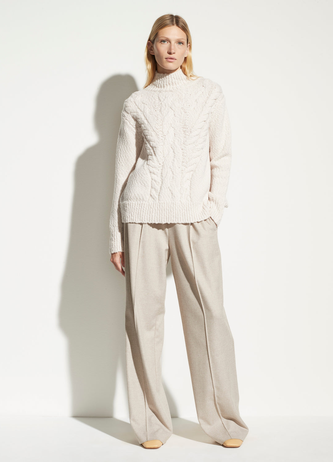 Vince - Rising Cable Turtleneck in Cream