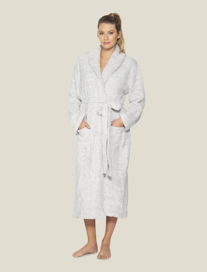Barefoot Dreams - CozyChic Heathered Adult Robe in HE Ocean-White