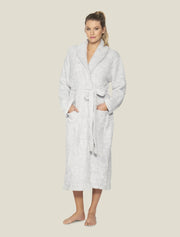 Barefoot Dreams - CozyChic Heathered Adult Robe in HE Ocean-White