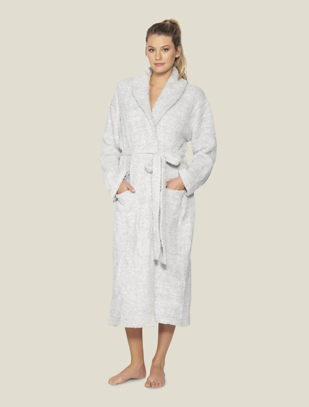 Barefoot Dreams - CozyChic Heathered Adult Robe in HE Ocean-White