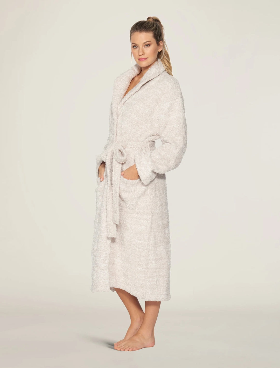 Barefoot Dreams - Cozychic Heathered Adult Robe in Stone-White