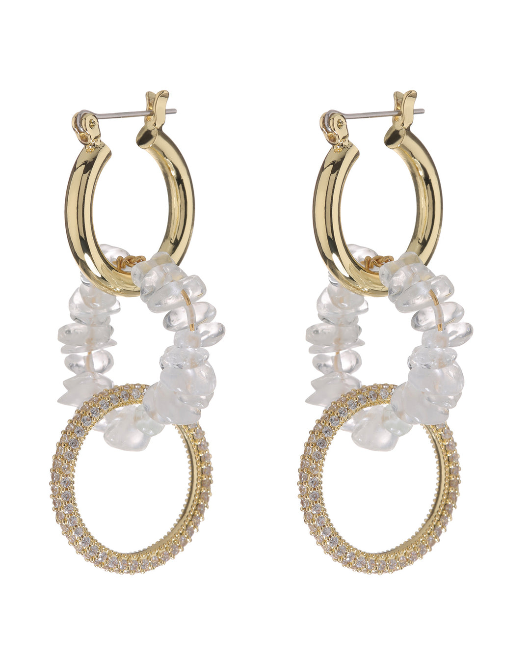 LUV AJ - Rock Candy Triple Hoops in Gold