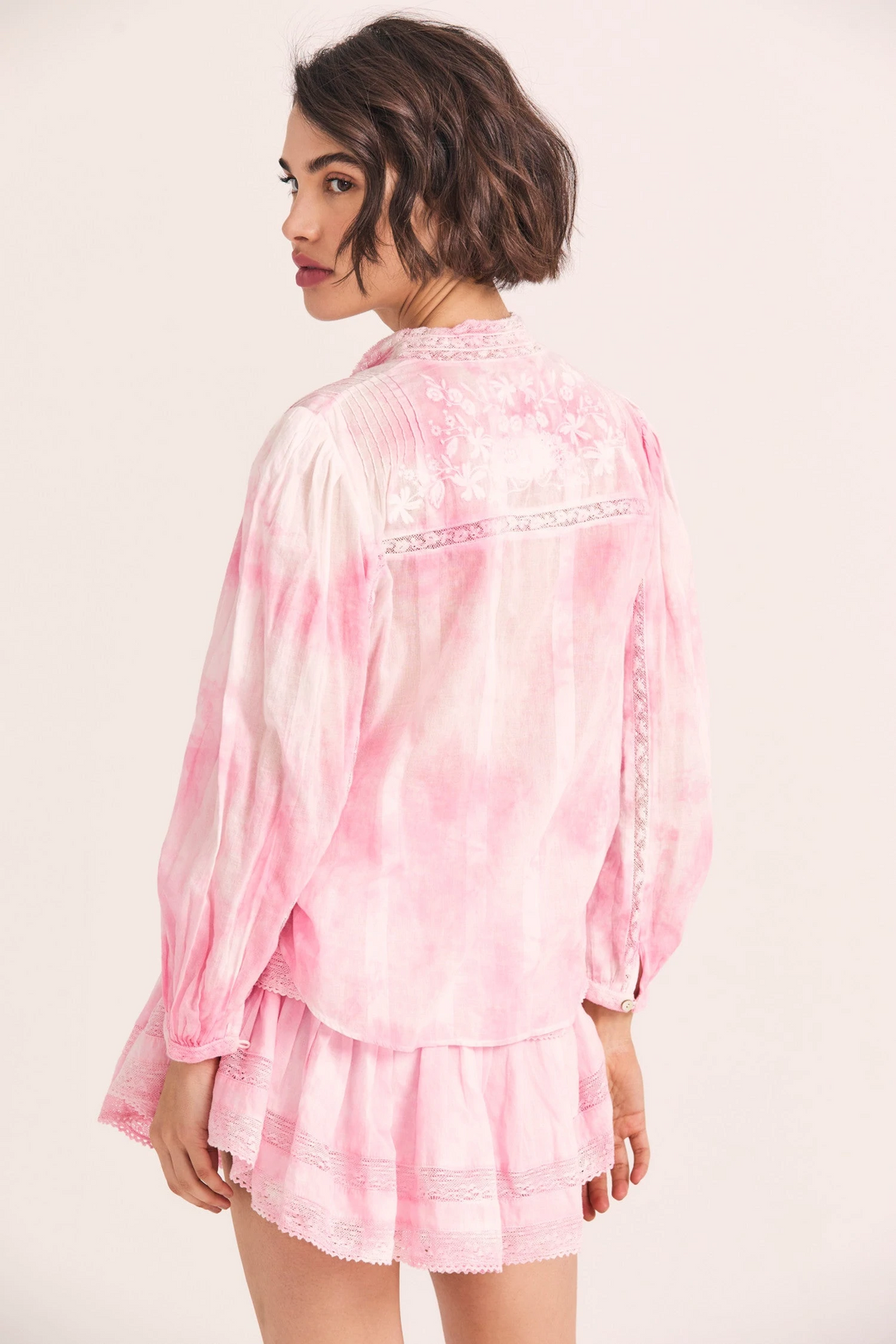Love Shack Fancy - Ronda Top in Island Pink Hand Dye
