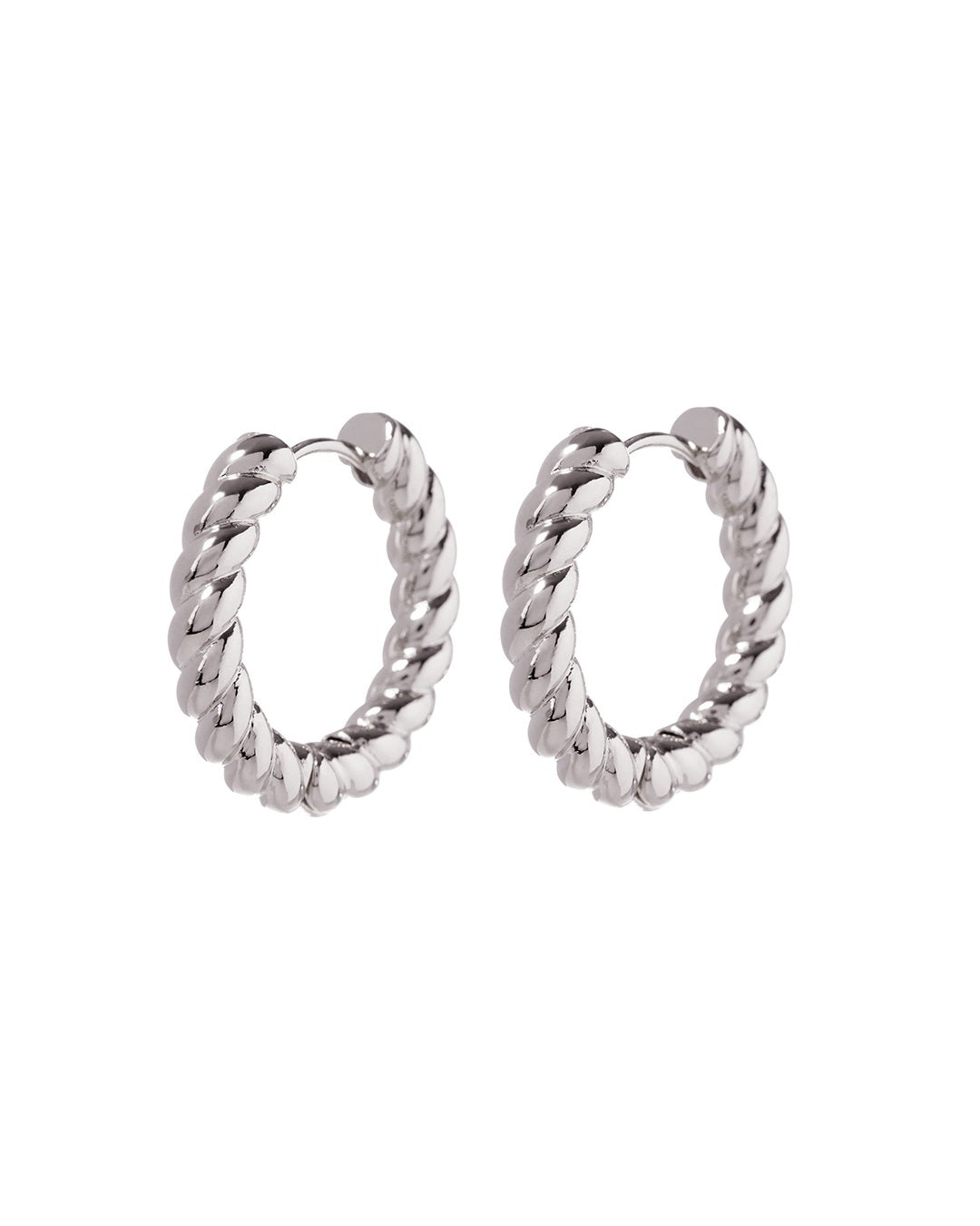 LUV AJ - Rope Huggies (25mm) in Silver