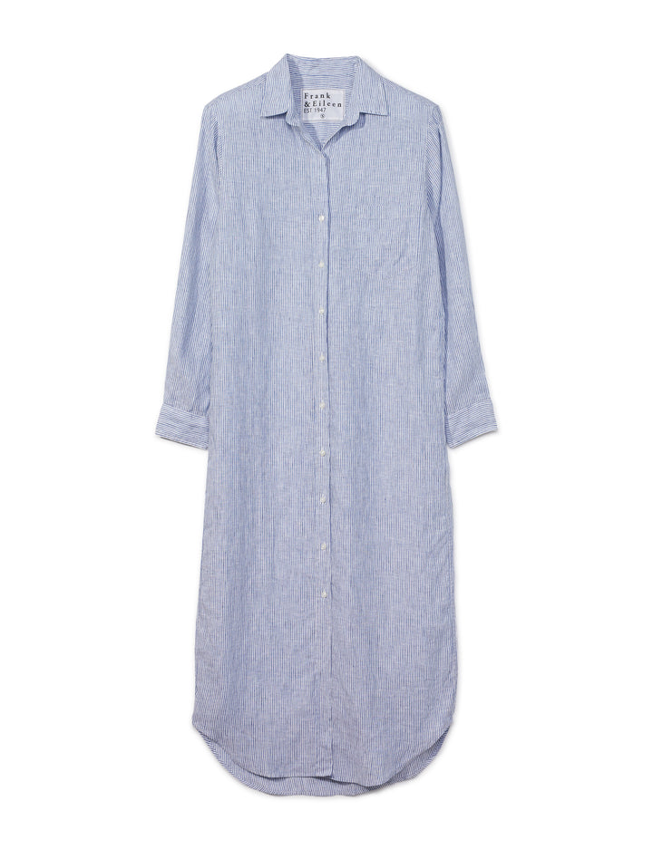 Frank & Eileen - Rory Woven Long Dress in Blue Stripe