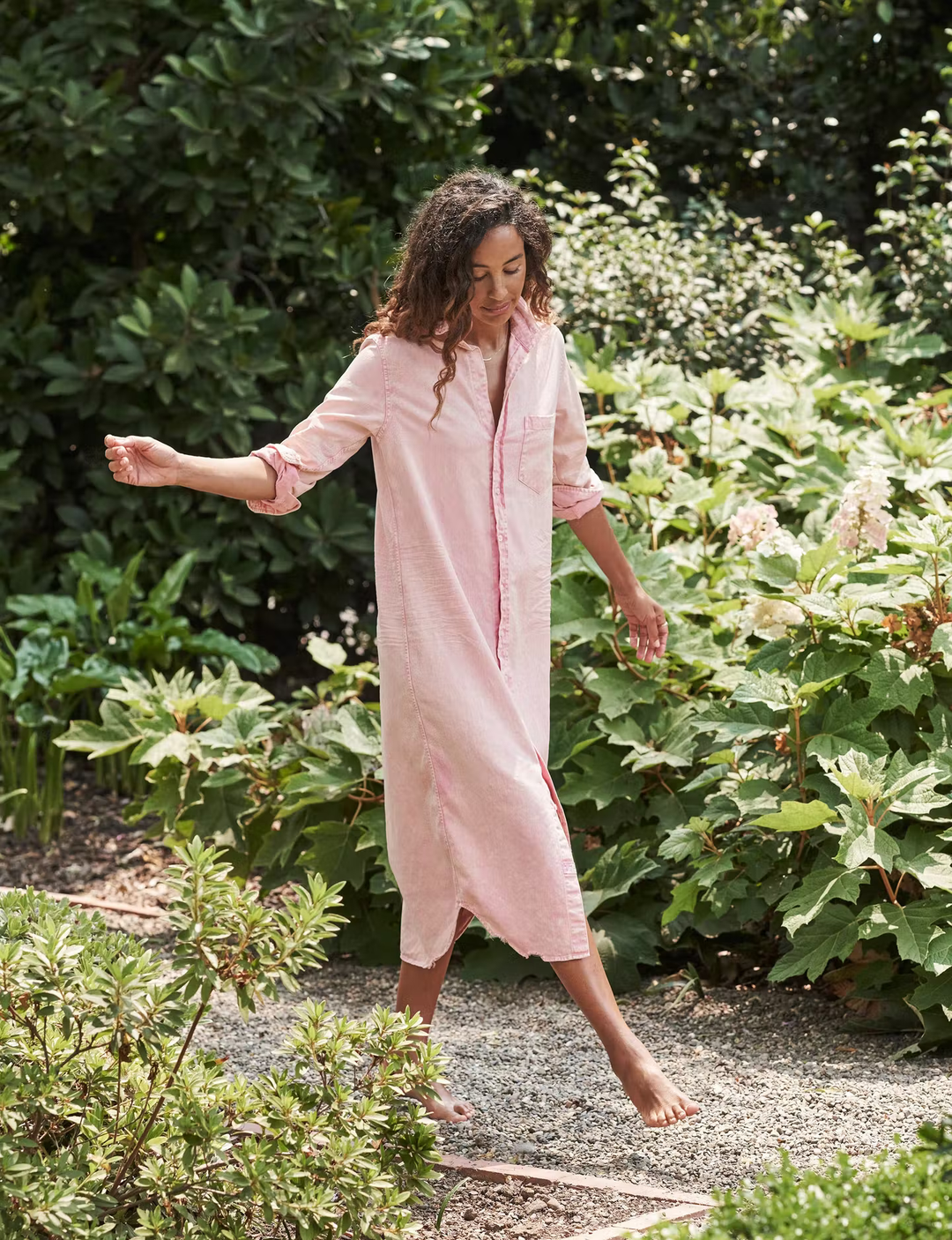 frank & eileen rory woven long dress Frank & Eileen Rory Woven Long Dress in Black Linen