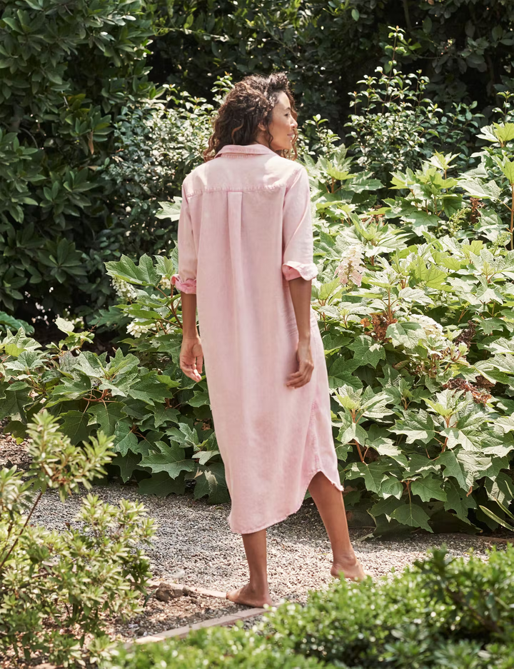 Frank & Eileen - Rory Woven Long Dress in Light Pink Mineral Wash