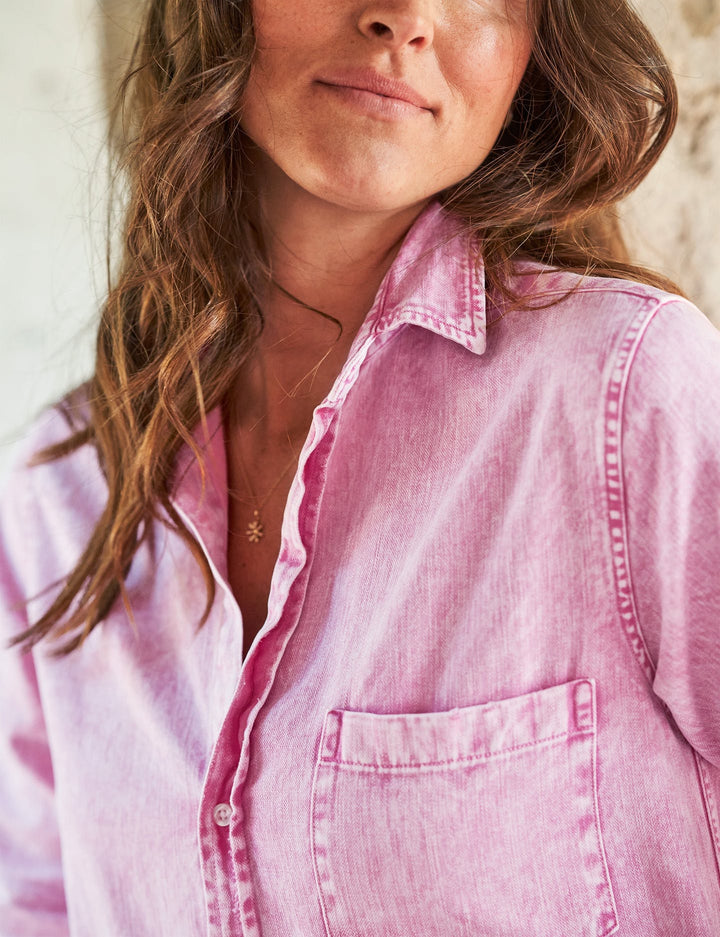 Frank & Eileen - Rory Woven Long Dress in Pink Mineral Wash