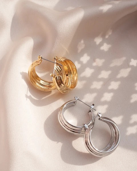 LUV AJ - Rosetta Hoops in Silver Jewelry