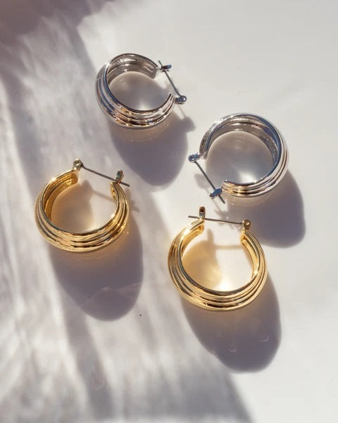 LUV AJ - Rosetta Hoops in Silver Jewelry