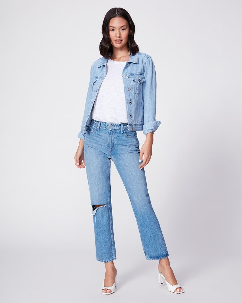 Paige - Rowan Denim Jacket with Puff Sleeves in Santee