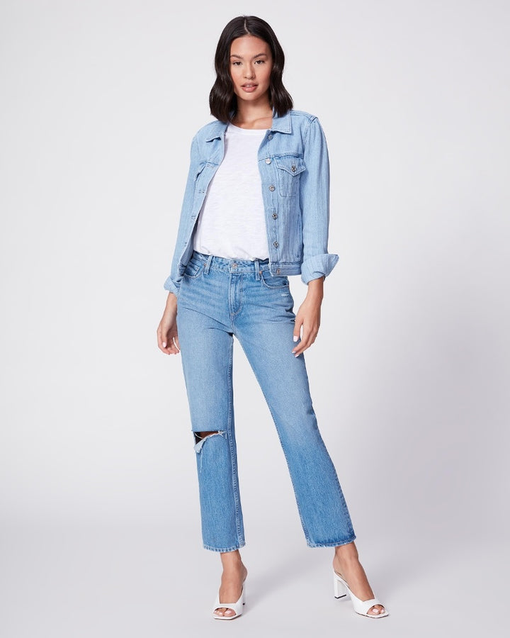 Paige - Rowan Denim Jacket with Puff Sleeves in Santee