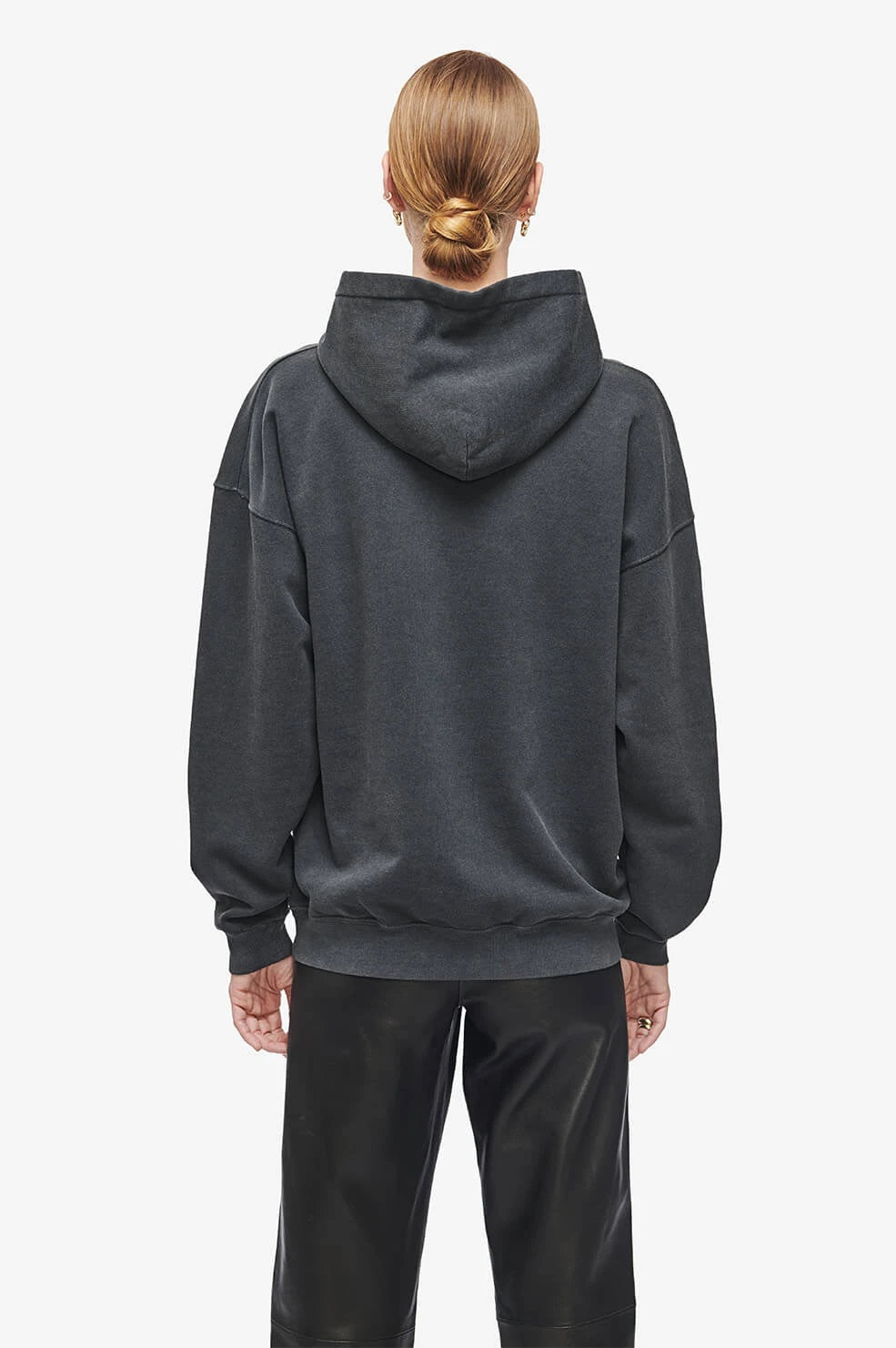 Anine Bing - Rowe Hoodie Eagle in Washed Black