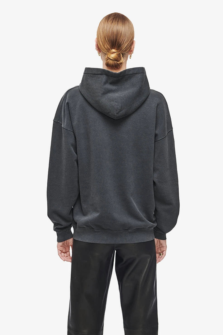 Anine Bing - Rowe Hoodie Eagle in Washed Black