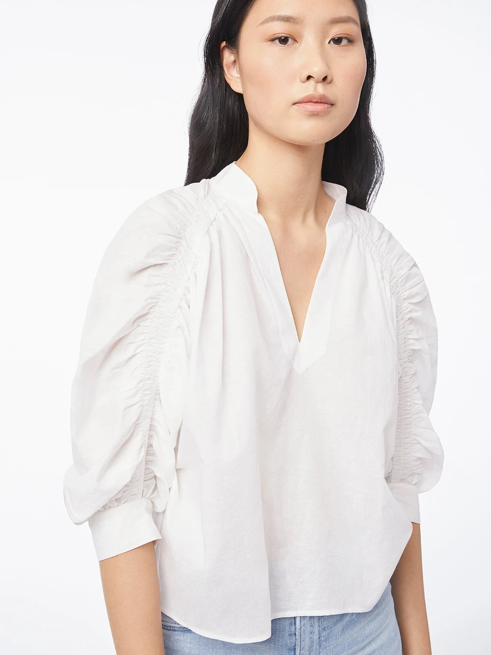 Frame - Ruched Cali Popover in Blanc