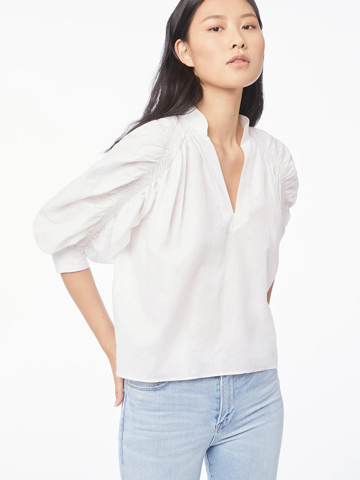 Frame - Ruched Cali Popover in Blanc