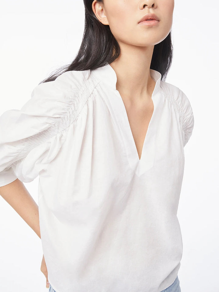 Frame - Ruched Cali Popover in Blanc