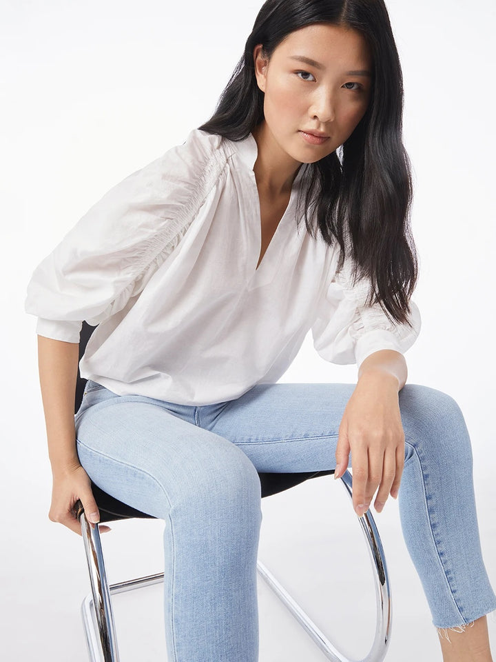 Frame - Ruched Cali Popover in Blanc
