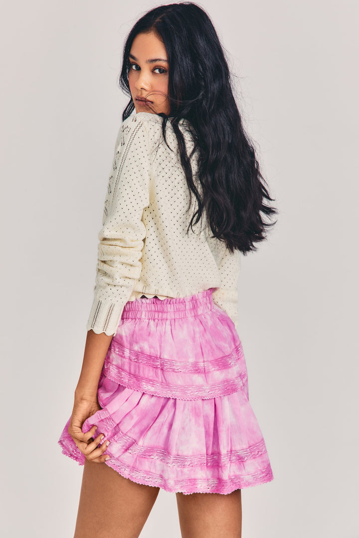 Love Shack Fancy - Ruffle Mini Skirt in Begonia Hand Dye