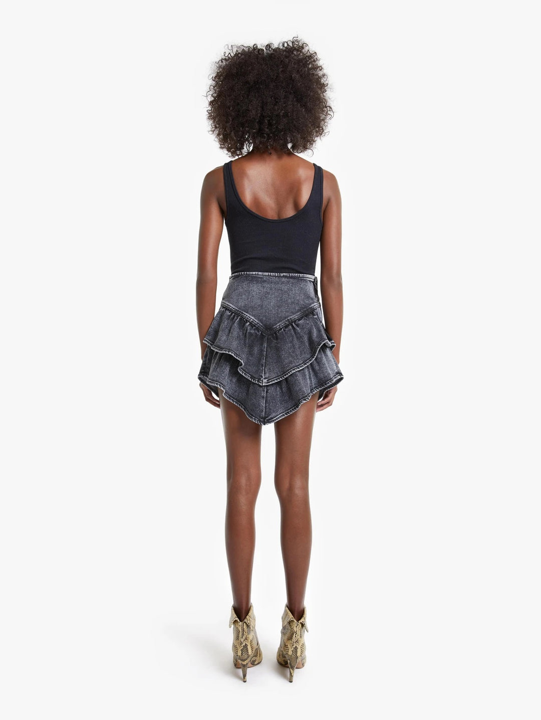Mother - The Ruffle Mini Skirt in Train Stops