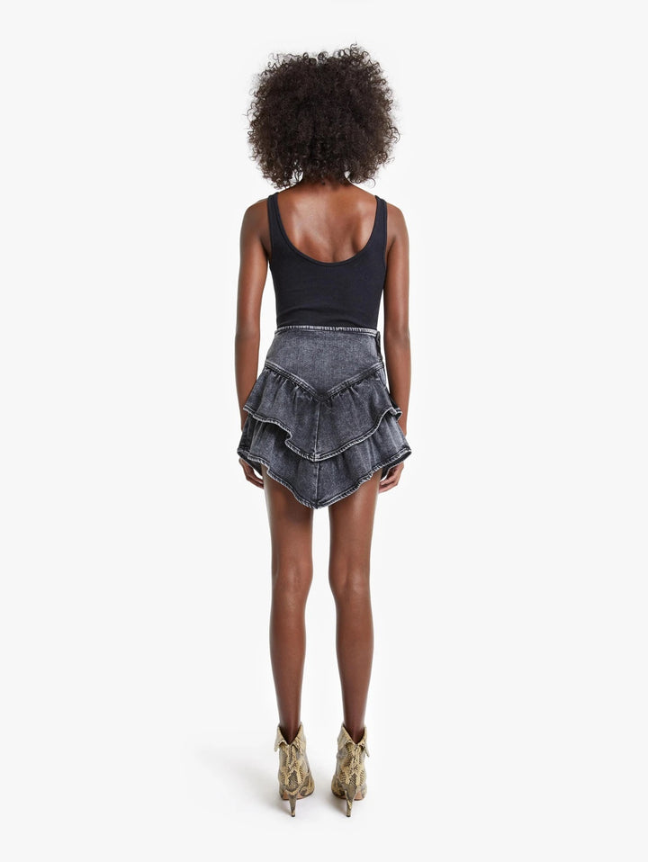 Mother - The Ruffle Mini Skirt in Train Stops