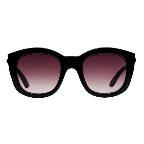 Le Specs Runaways Luxe Black Gold Warm Smoke Grad