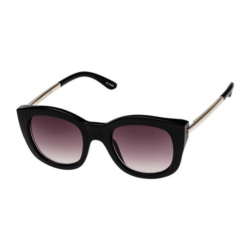 Le Specs Runaways Luxe Black Gold Warm Smoke Grad