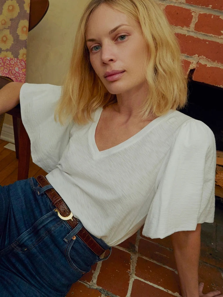 Nation LTD - Ruth Bubble Hem Tee in White
