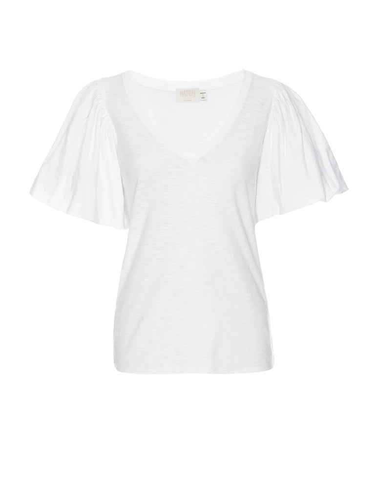 Nation LTD - Ruth Bubble Hem Tee in White