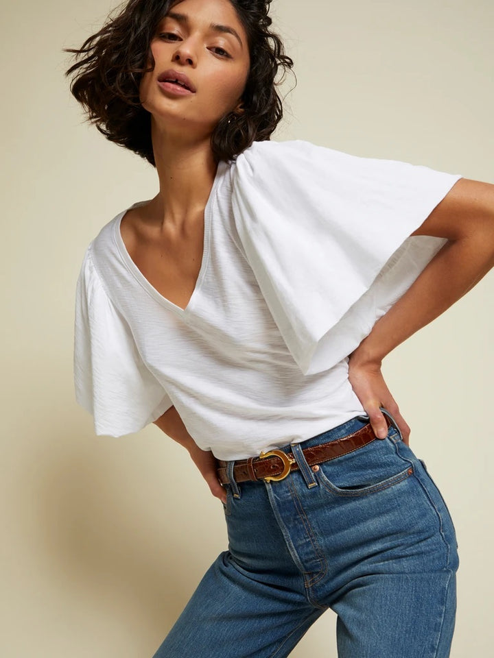 Nation LTD - Ruth Bubble Hem Tee in White