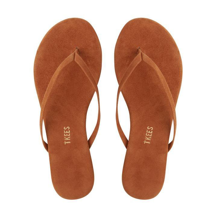 TKEES - Lily Suede Sandal in Saffron