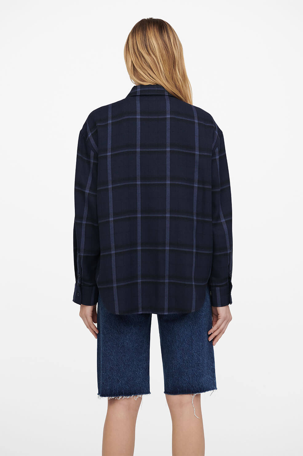 Anine Bing - Sam Shirt in Blue Plaid