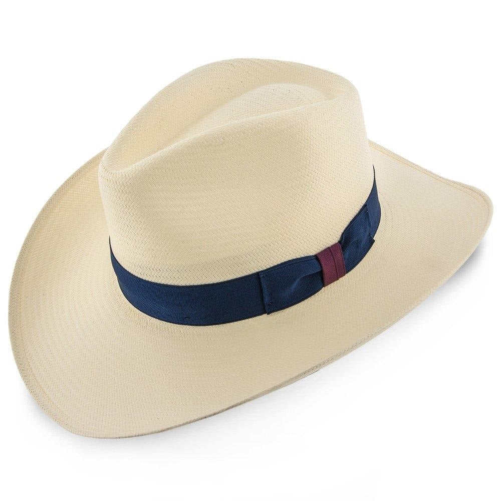 Blond Genius x Stetson - Santa Monica Fedora (Navy Band) in Natural