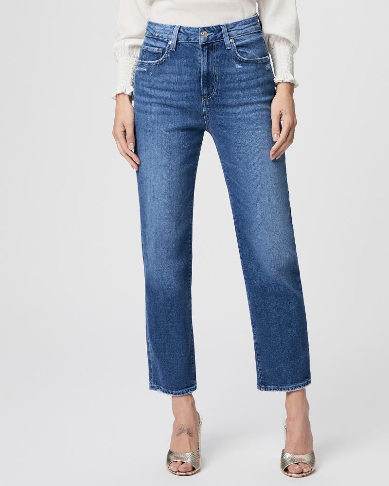 Paige - Sarah Straight Crop in Formation Denim