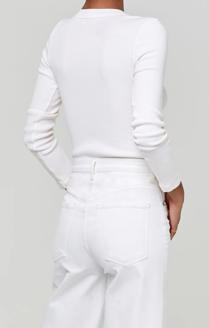 Citizens of Humanity - Scarlett Rib Henley Tee in Cream Pink