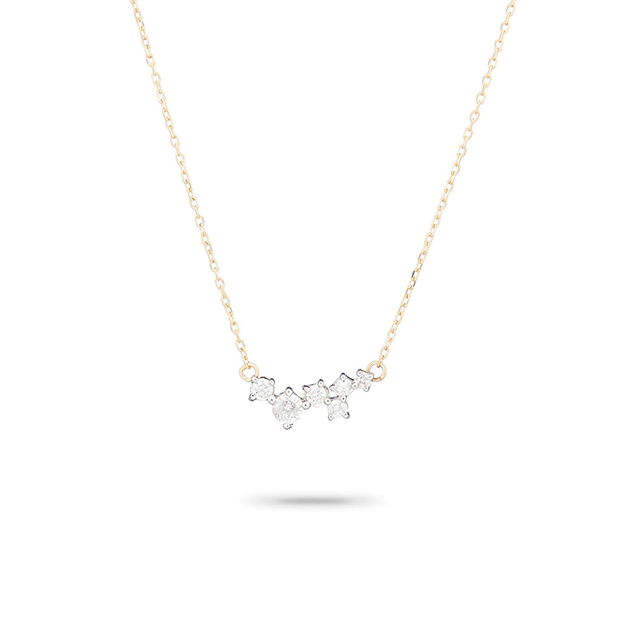 Adina - Scattered Diamond Necklace in Y14