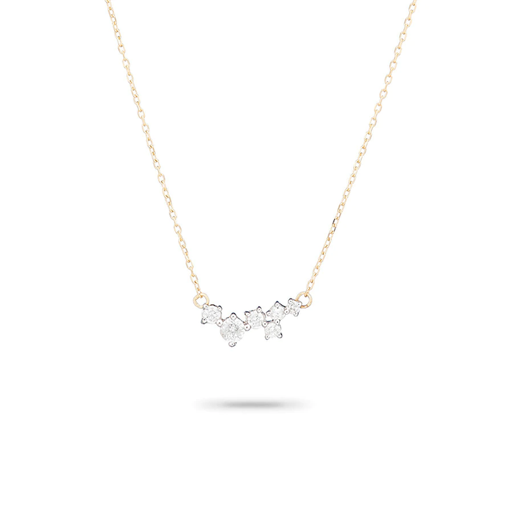Adina - Scattered Diamond Necklace in Y14