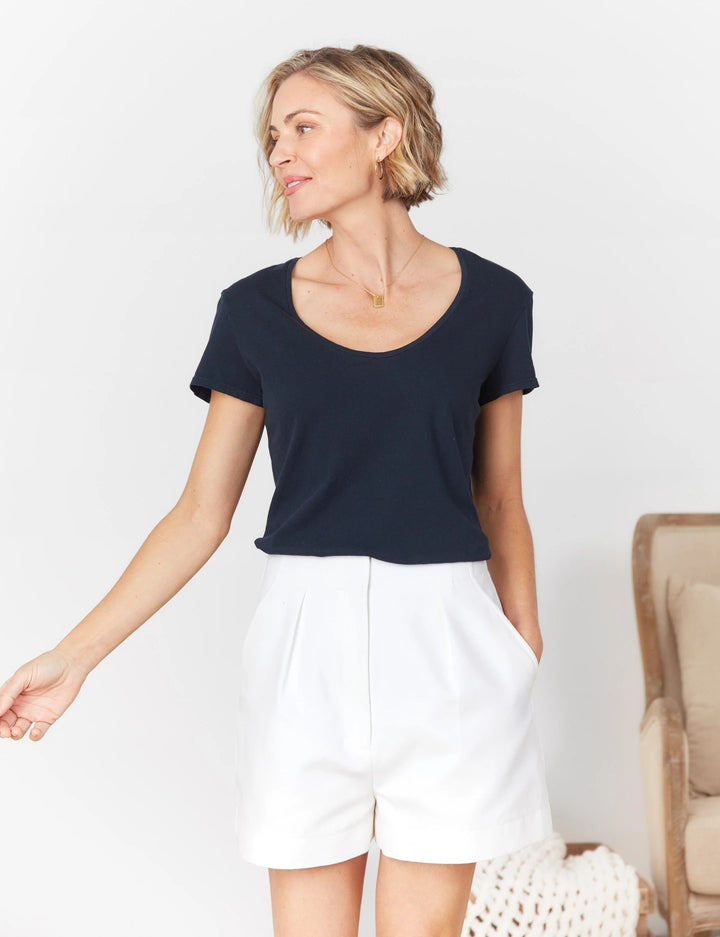 Frank & Eileen - Essential Scoop Tee in British Royal Navy