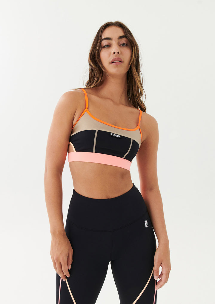 P.E NATION - Scoreboard Sports Bra in Black