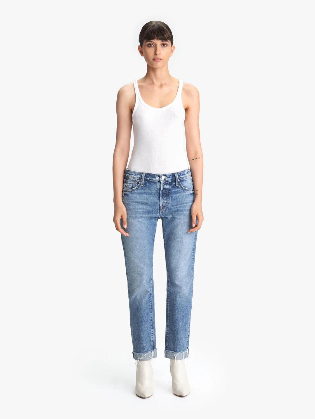 Mother Denim - The Scrapper Cuff Ankle Jeans Fray in Take Me Higher